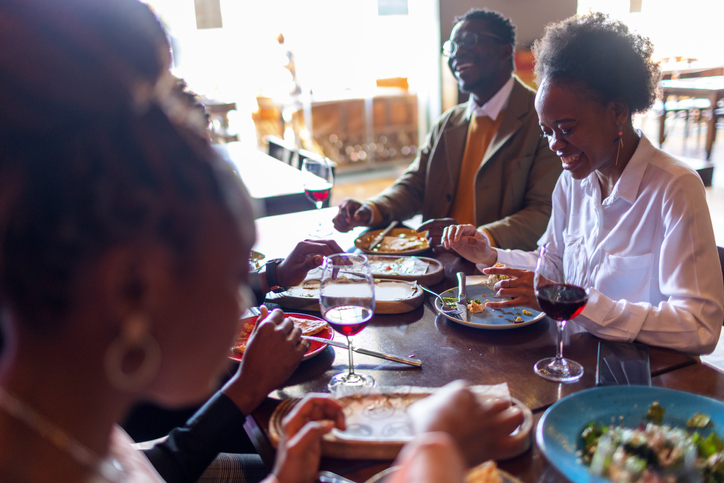 Friends Having A Great Time At The Restaurant