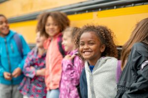 Lining Up for the School Bus