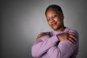 Studio portrait of Middle Aged African American Woman
