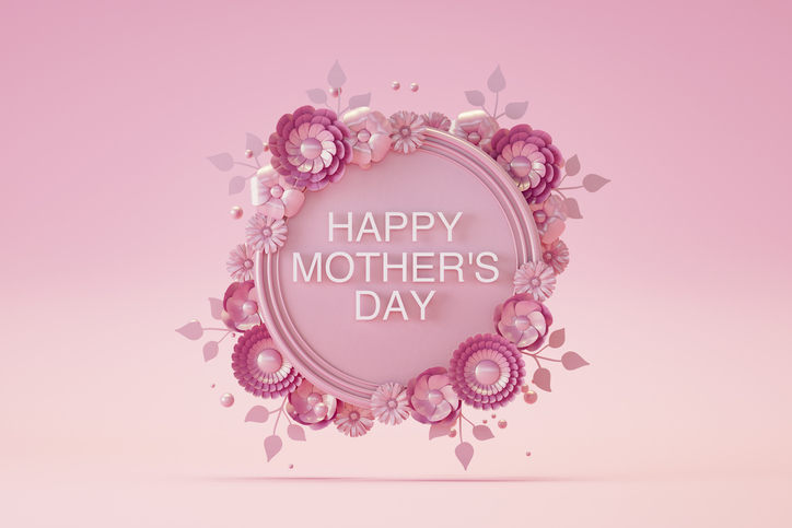 Happy Mother’s Day Text on a Frame with Flowers